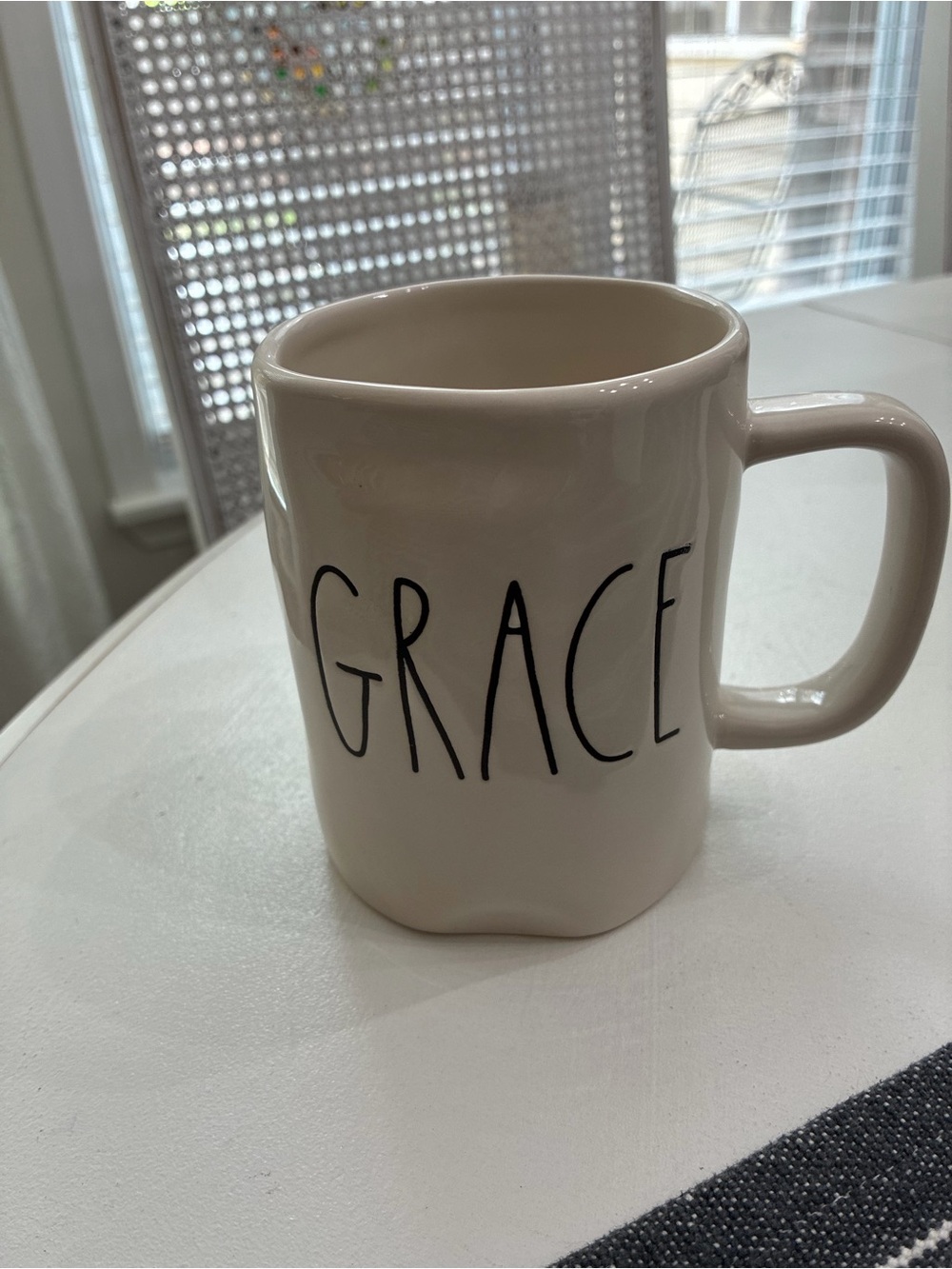 Rae Dunn Grace Ceramic Coffee Mug - Cream